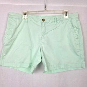 Old Navy Women Mint Green Chino Shorts Size 12 Stretch